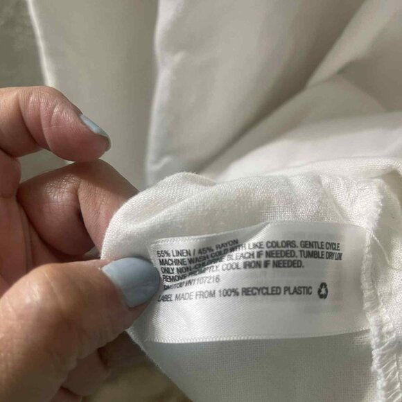 INGRID + ISABEL MATERNITY‎ DRESS WHITE LINEN BABYDOLL NATURAL COASTAL  WOMEN XS - Picture 6 of 7